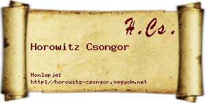 Horowitz Csongor névjegykártya